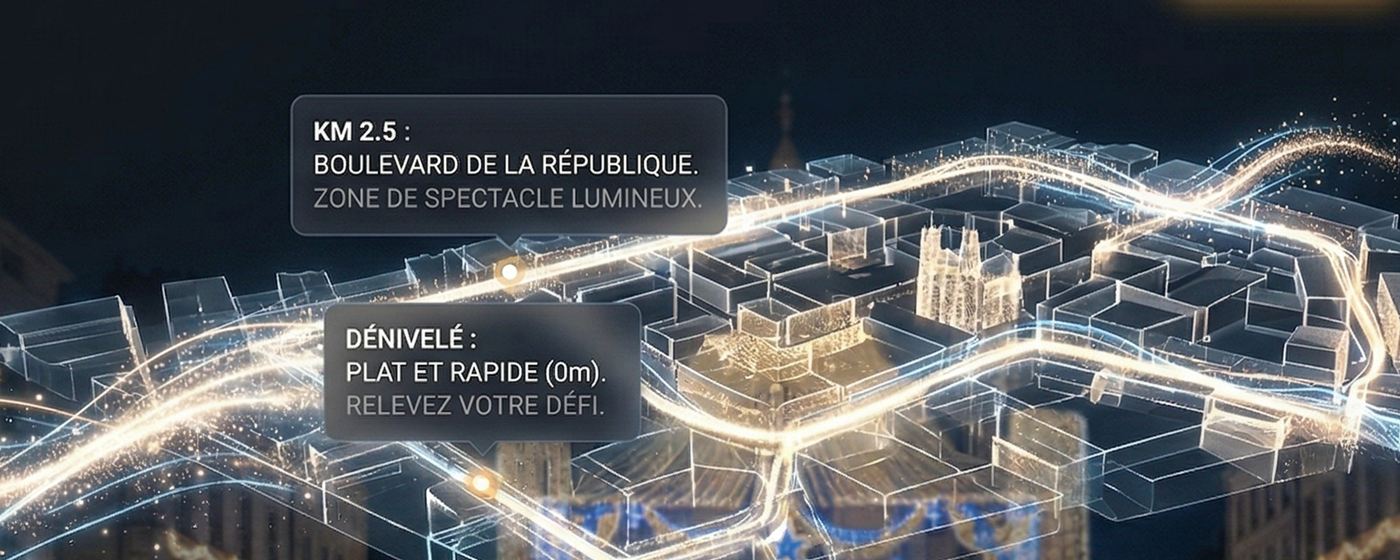 Vue du parcours de la Corrida des Lumières à Chalon-sur-Saône